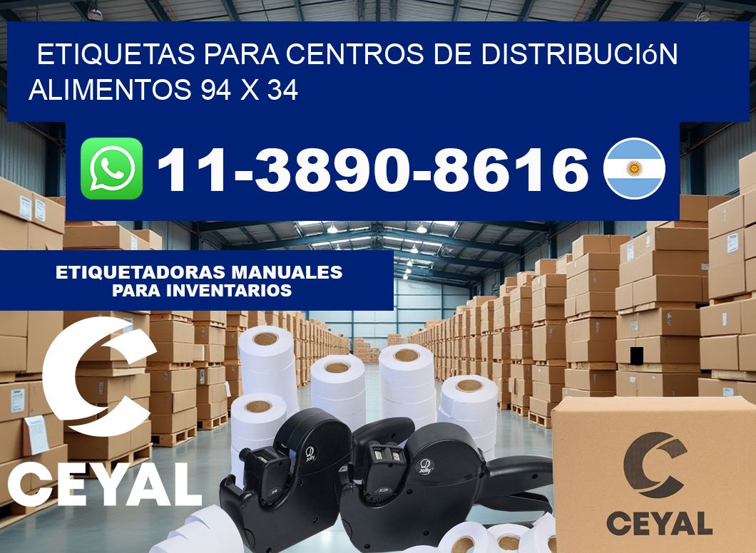 Etiquetas para centros de distribución alimentos 94 x 34