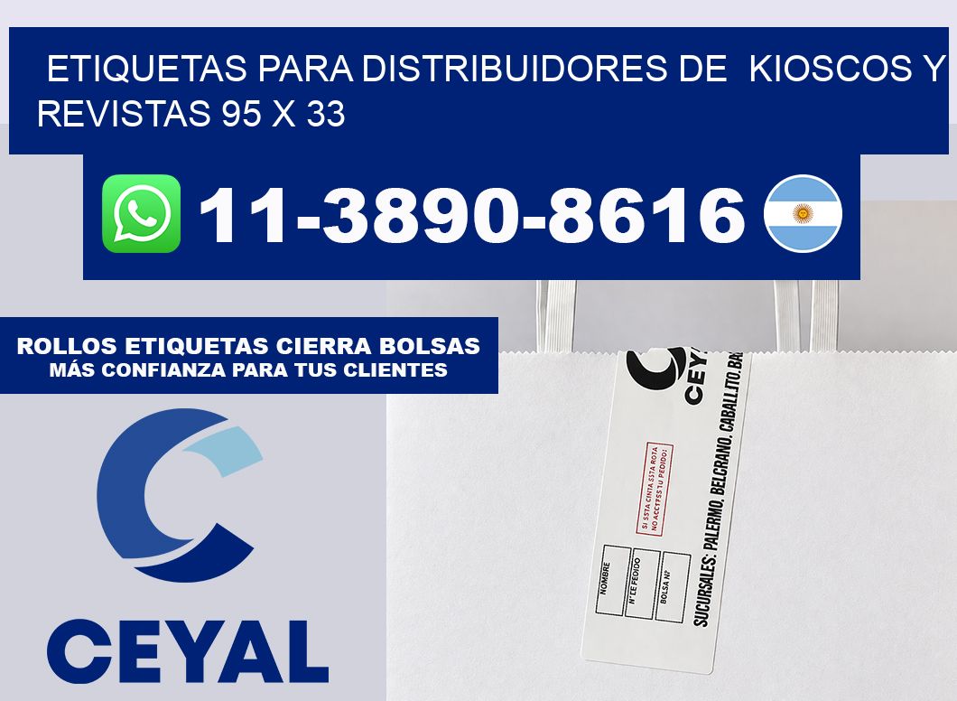 Etiquetas para distribuidores de kioscos y revistas 95 x 33
