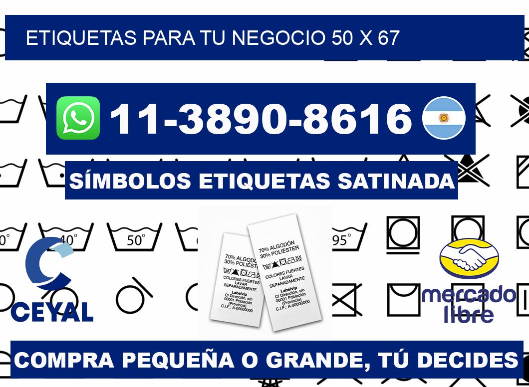 Etiquetas para tu negocio 50 x 67