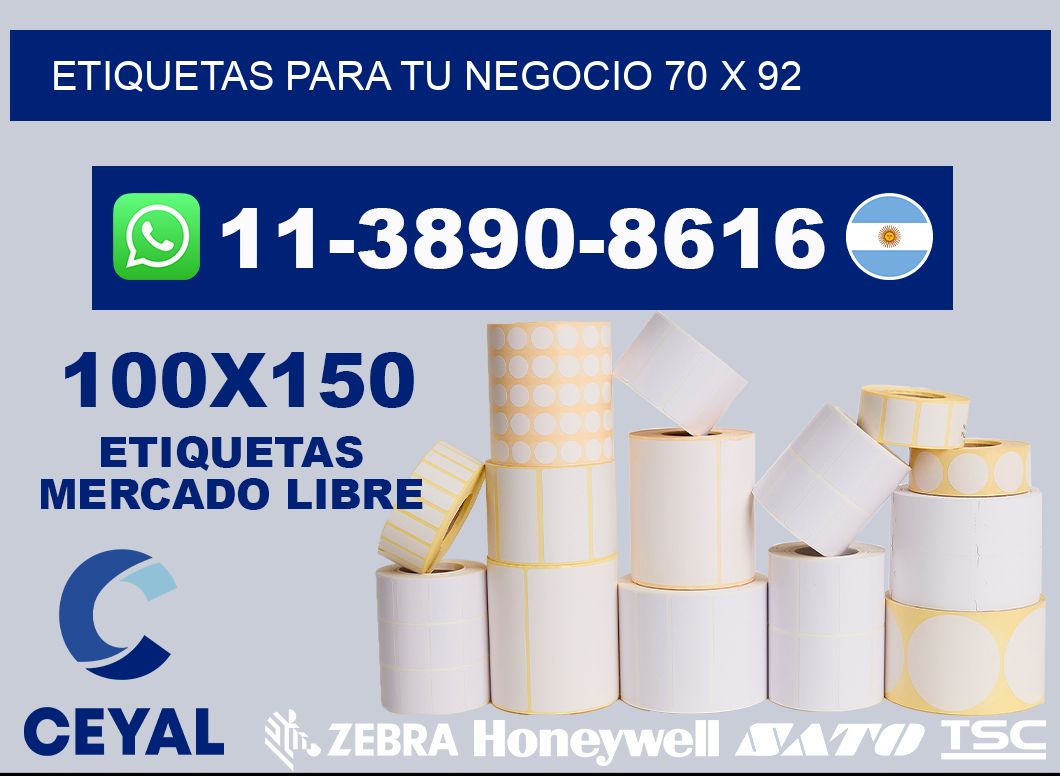 Etiquetas para tu negocio 70 x 92