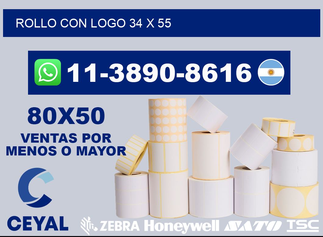 Rollo con logo 34 x 55