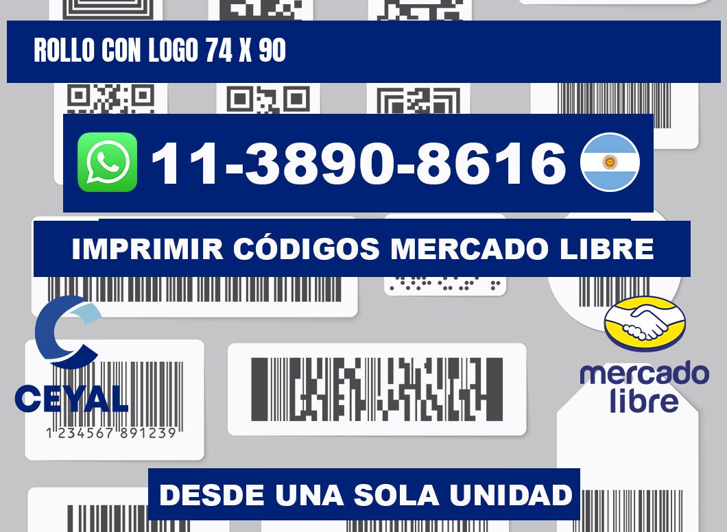 Rollo con logo 74 x 90