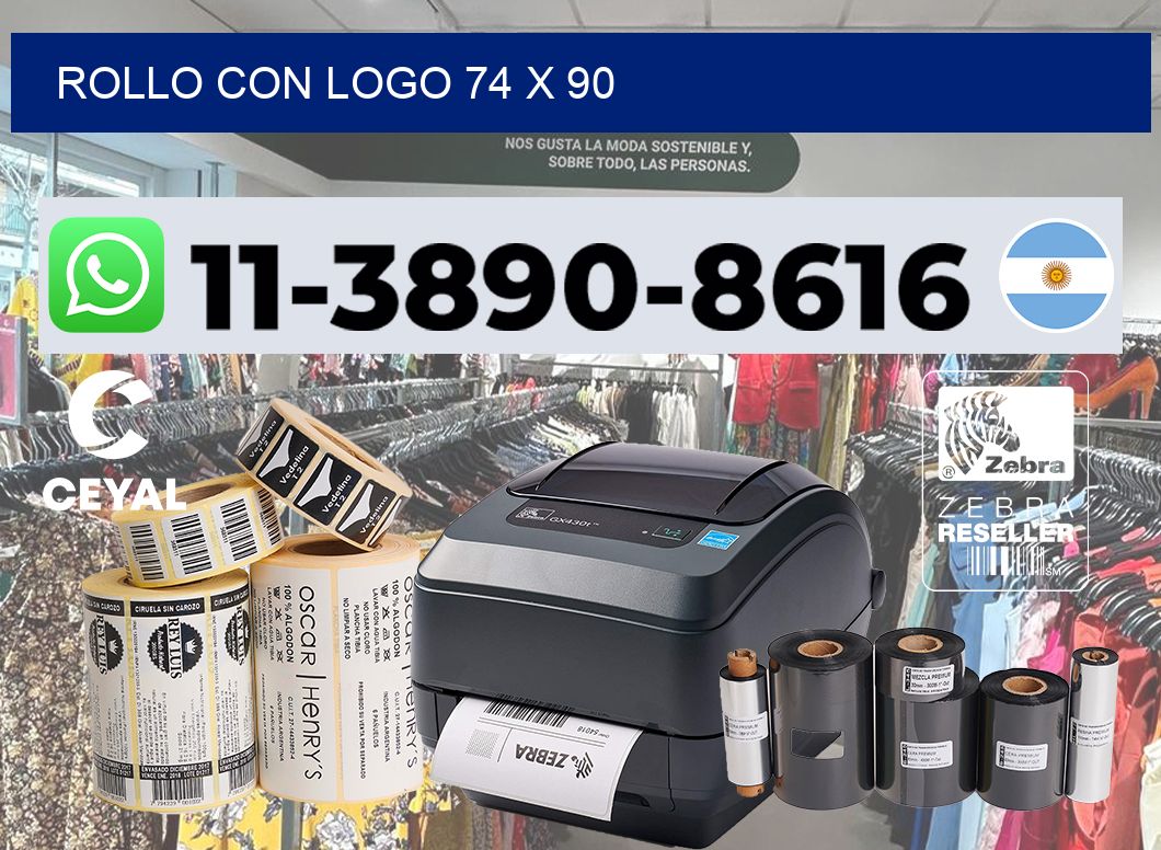 Rollo con logo 74 x 90