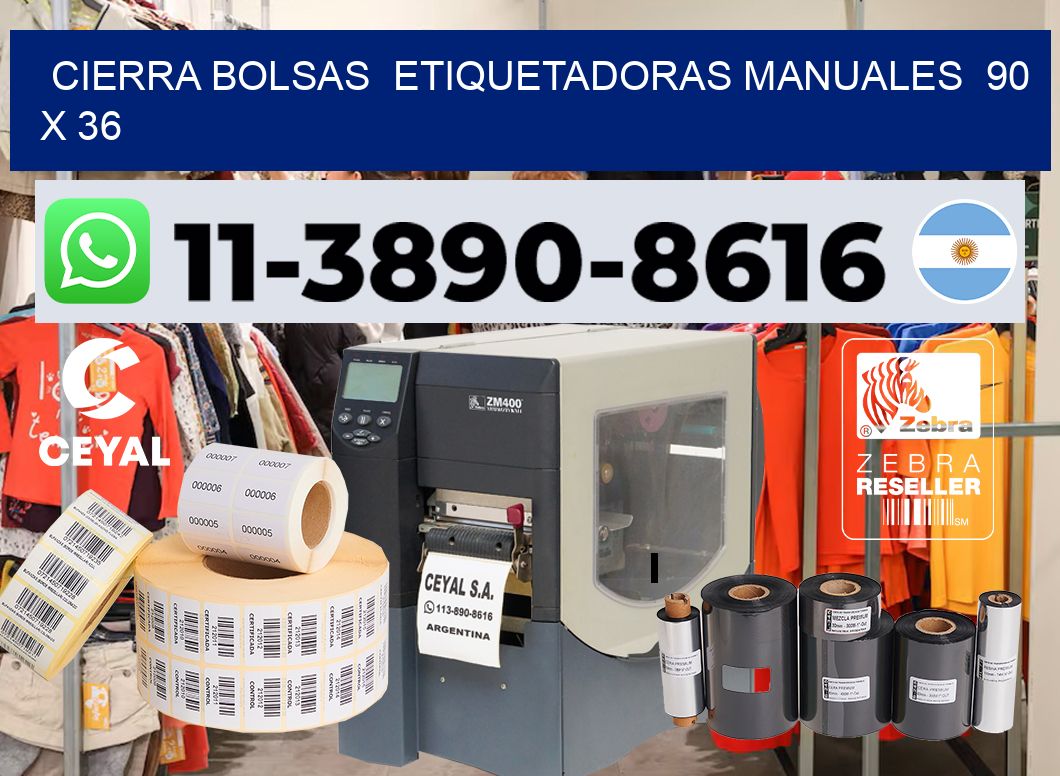 cierra bolsas  Etiquetadoras Manuales  90 x 36