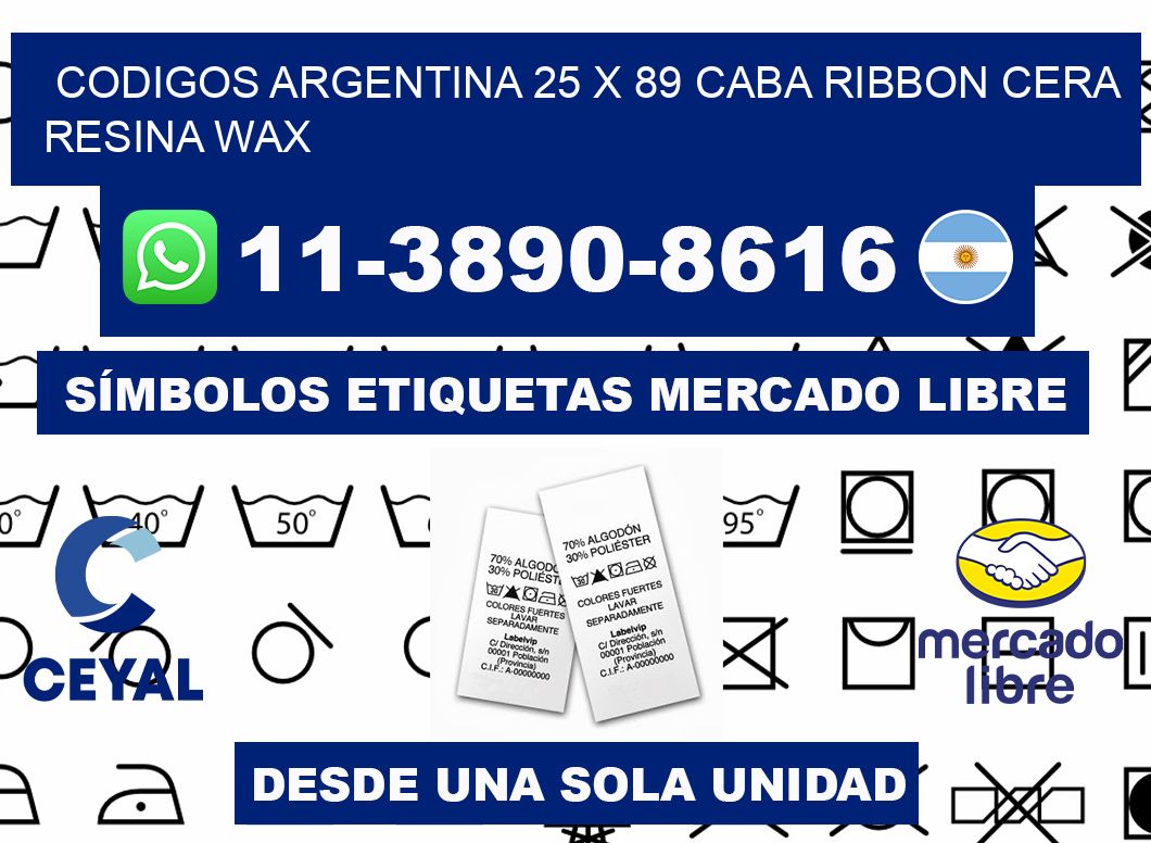 codigos Argentina 25 x 89 CABA Ribbon cera resina wax