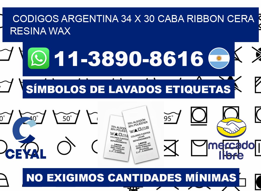 codigos Argentina 34 x 30 CABA Ribbon cera resina wax