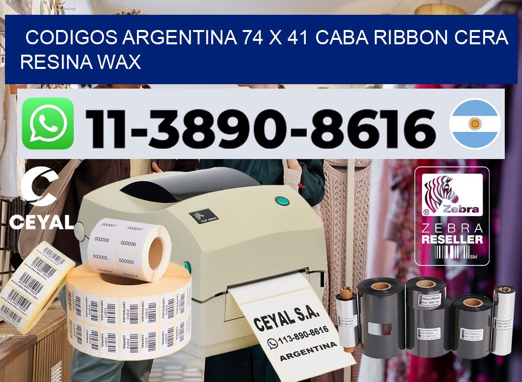codigos Argentina 74 x 41 CABA Ribbon cera resina wax