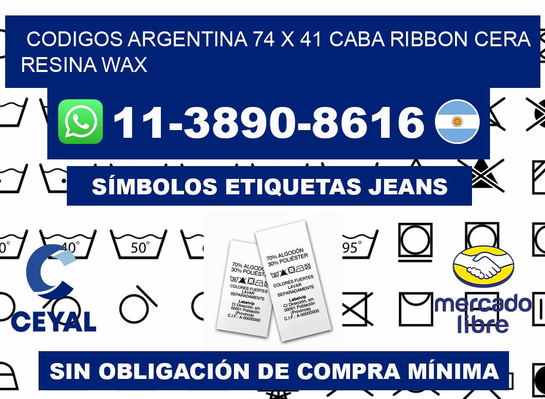 codigos Argentina 74 x 41 CABA Ribbon cera resina wax