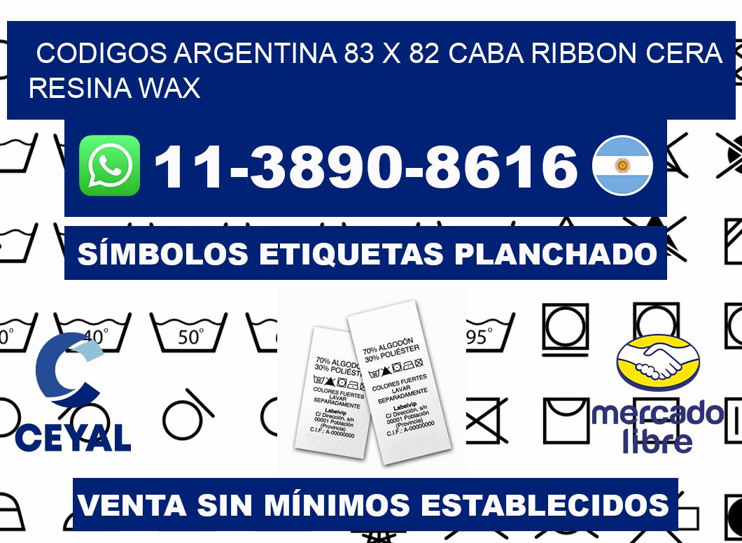 codigos Argentina 83 x 82 CABA Ribbon cera resina wax