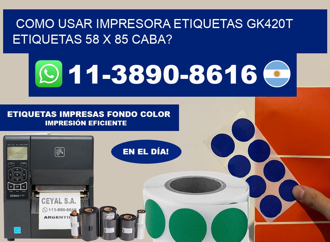 como usar impresora etiquetas gk420t etiquetas 58 x 85 CABA?