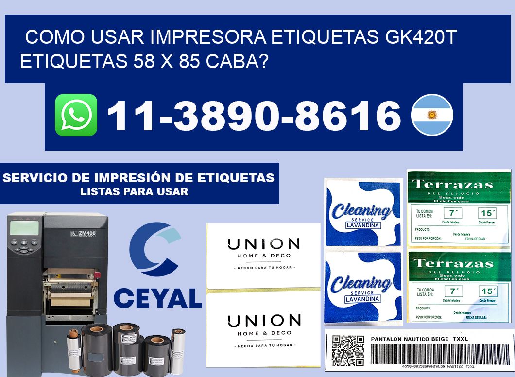 como usar impresora etiquetas gk420t etiquetas 58 x 85 CABA?