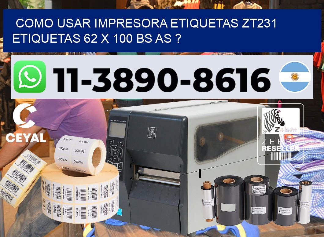 como usar impresora etiquetas zt231 etiquetas 62 x 100 BS AS ?