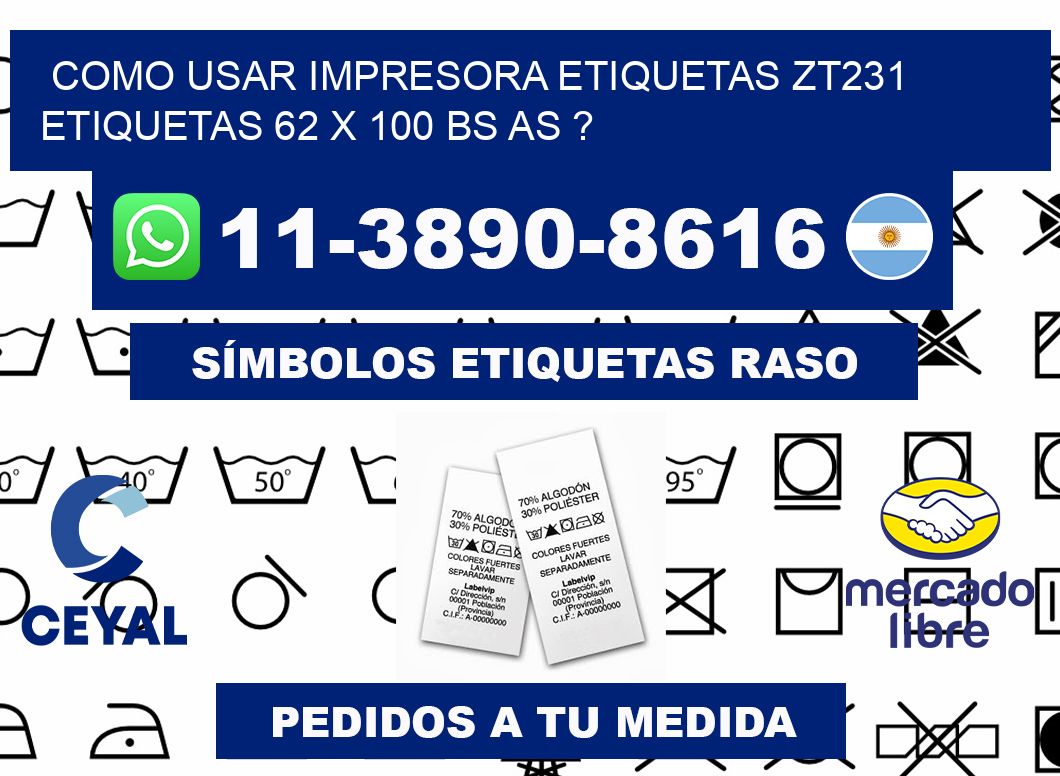 como usar impresora etiquetas zt231 etiquetas 62 x 100 BS AS ?