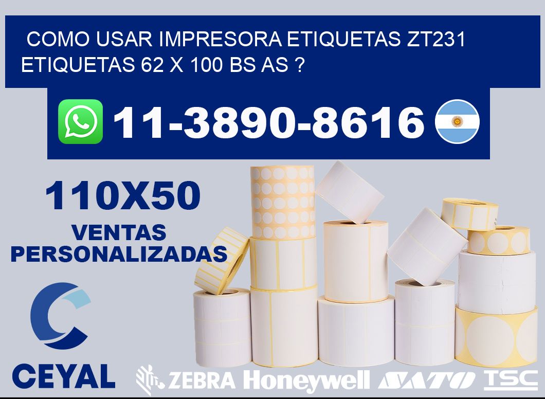 como usar impresora etiquetas zt231 etiquetas 62 x 100 BS AS ?