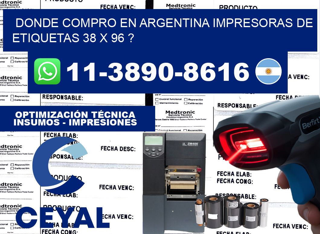 donde compro en argentina impresoras de etiquetas 38 x 96 ?