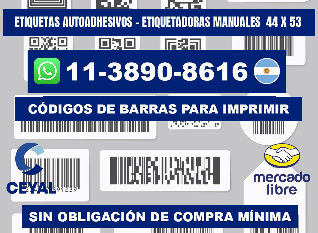 etiquetas autoadhesivos - Etiquetadoras Manuales  44 x 53