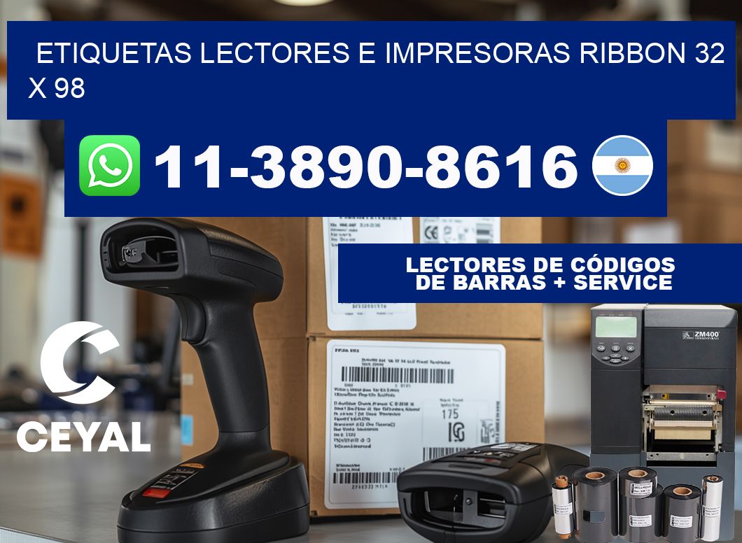 etiquetas lectores e impresoras ribbon 32 x 98