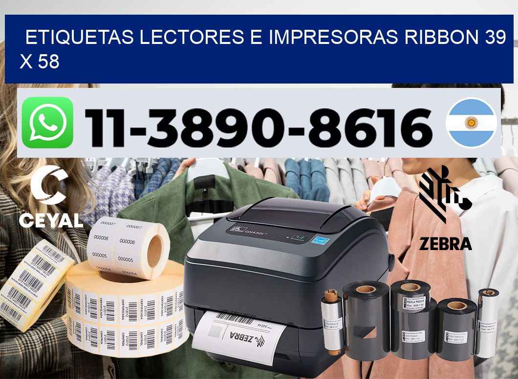 etiquetas lectores e impresoras ribbon 39 x 58