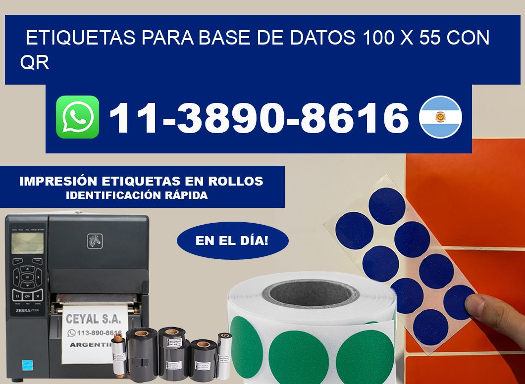etiquetas para base de datos 100 x 55 con QR
