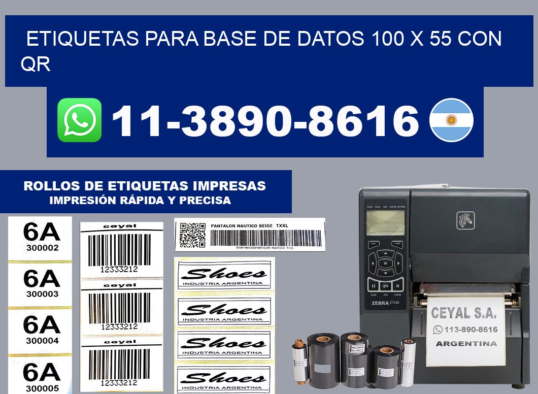 etiquetas para base de datos 100 x 55 con QR