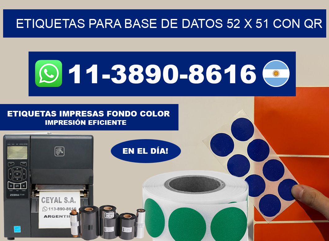 etiquetas para base de datos 52 x 51 con QR