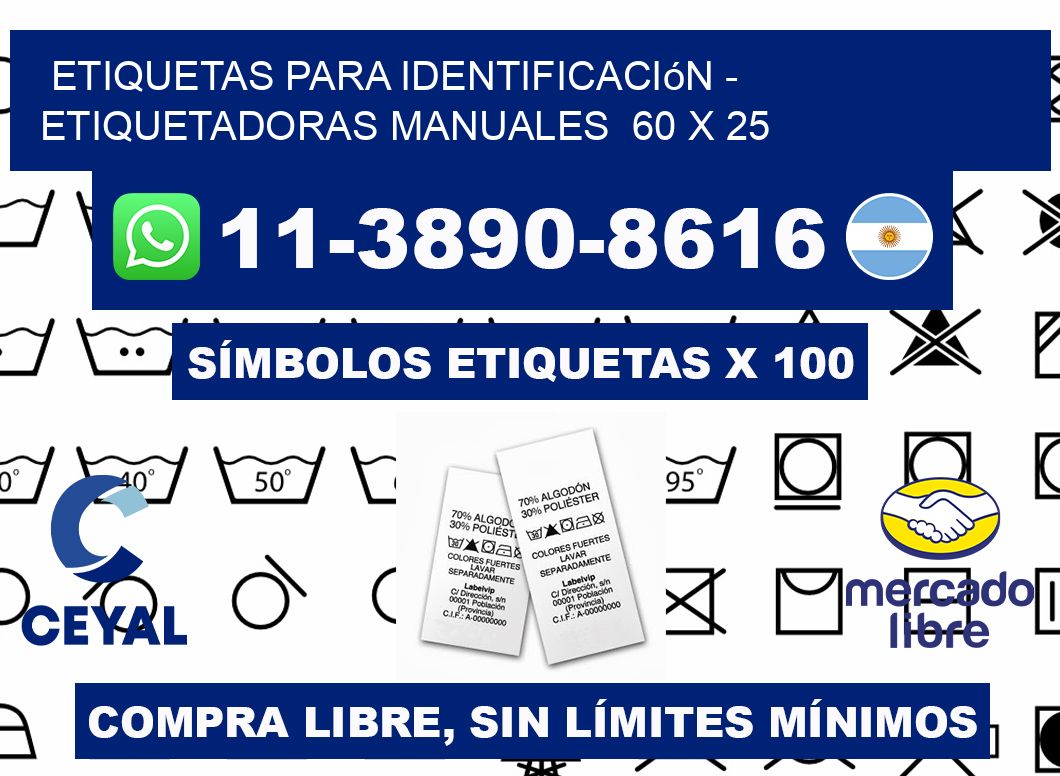 etiquetas para identificación - Etiquetadoras Manuales  60 x 25