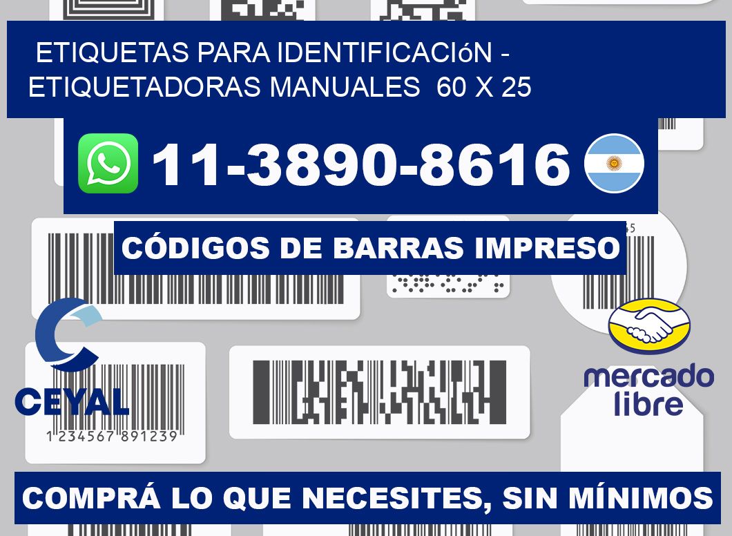 etiquetas para identificación - Etiquetadoras Manuales  60 x 25