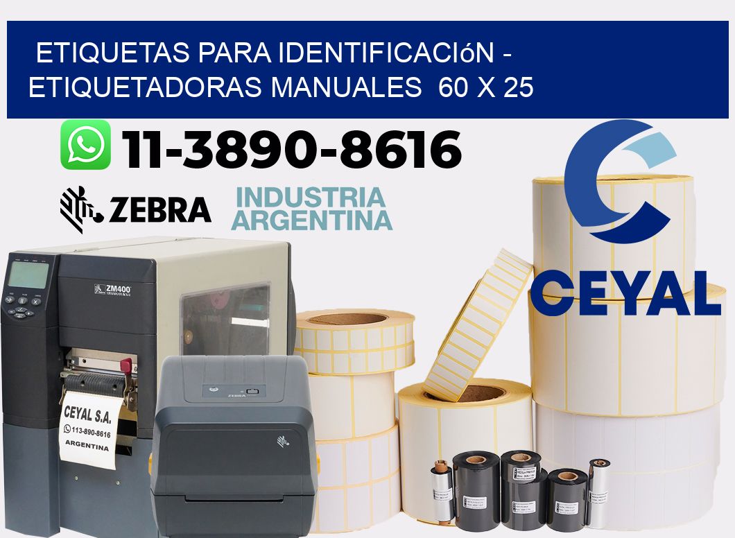 etiquetas para identificación – Etiquetadoras Manuales  60 x 25