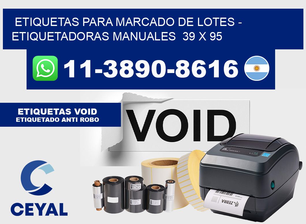 etiquetas para marcado de lotes - Etiquetadoras Manuales  39 x 95