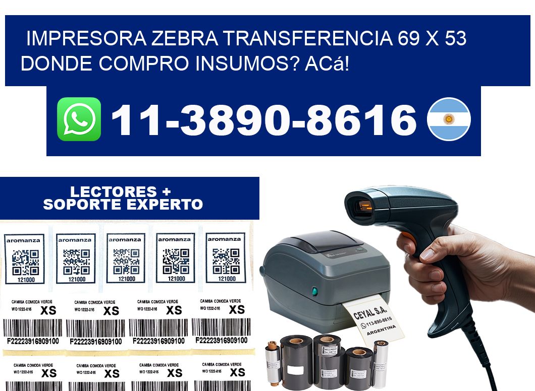 impresora zebra transferencia 69 x 53 Donde compro insumos? Acá!