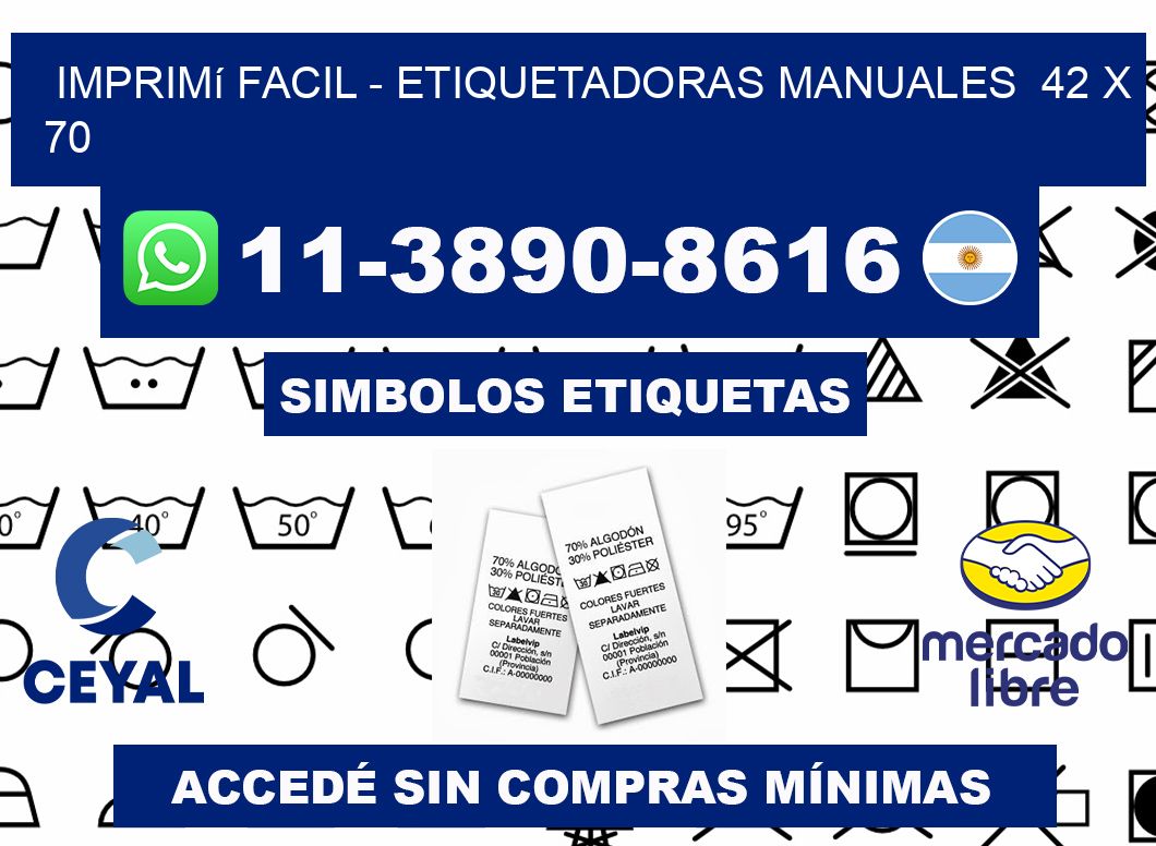 imprimí facil - Etiquetadoras Manuales  42 x 70