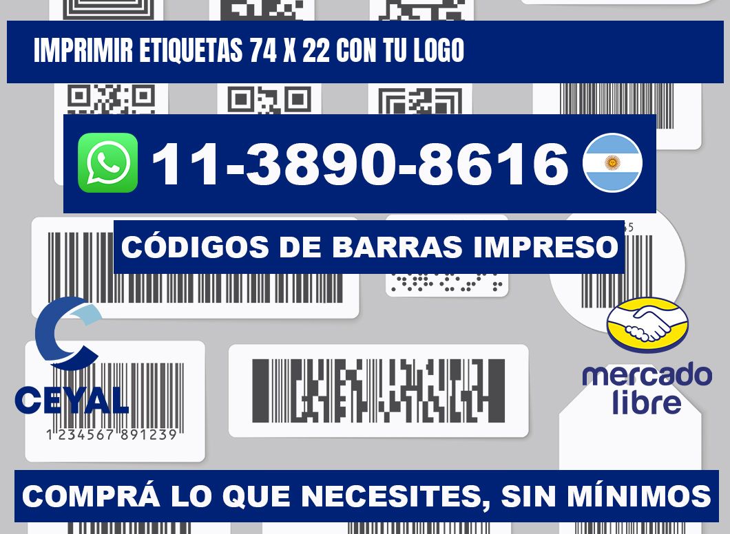 imprimir etiquetas 74 x 22 con tu logo