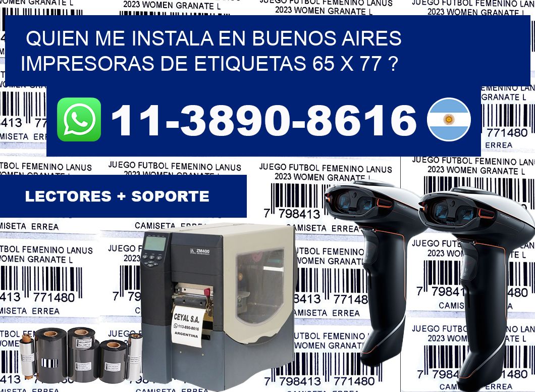 quien me instala en buenos aires impresoras de etiquetas 65 x 77 ?