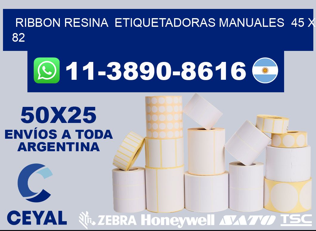 ribbon resina  Etiquetadoras Manuales  45 x 82