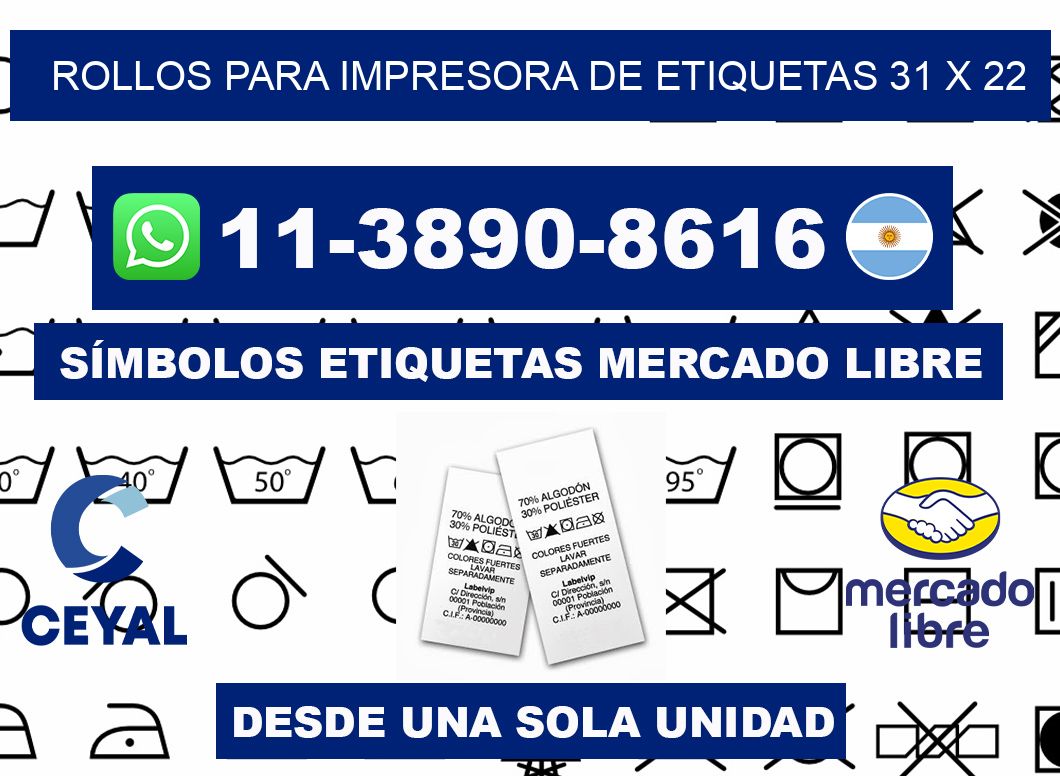 rollos para impresora de etiquetas 31 x 22