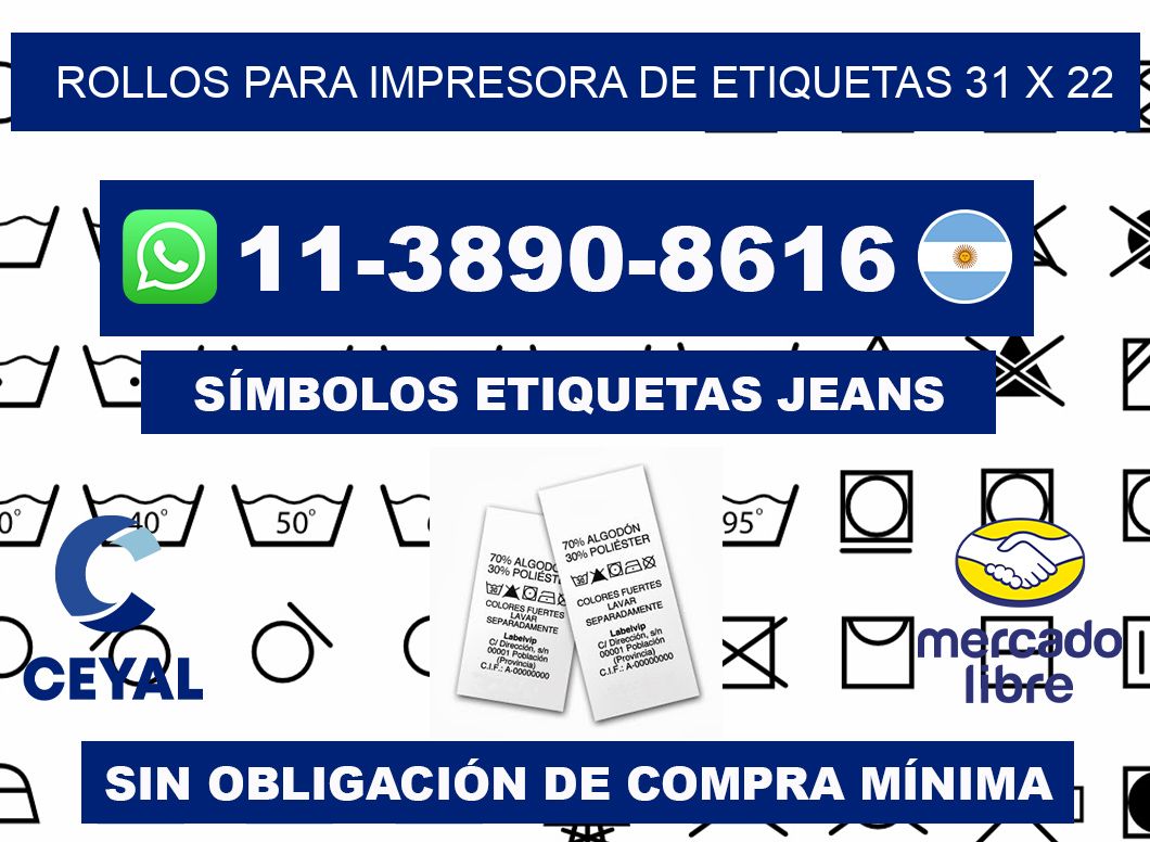 rollos para impresora de etiquetas 31 x 22
