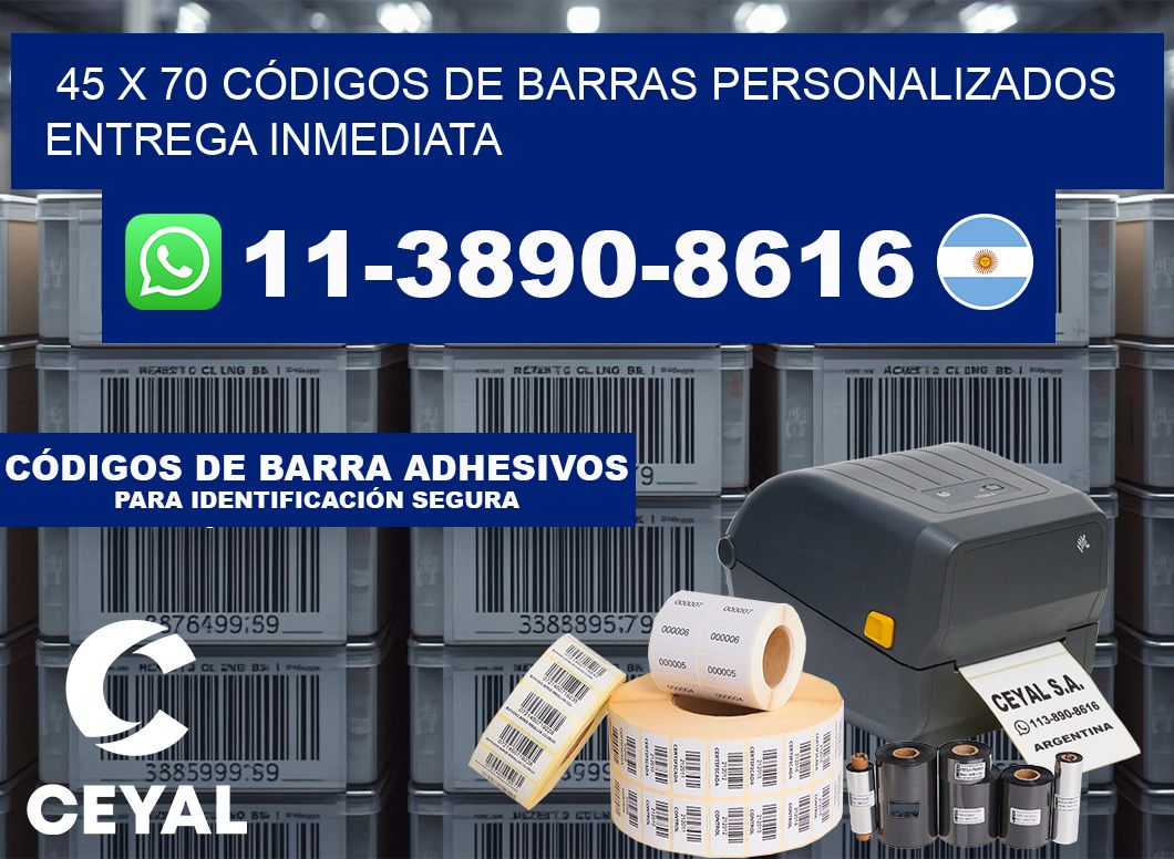 45 x 70 CÓDIGOS DE BARRAS PERSONALIZADOS ENTREGA INMEDIATA