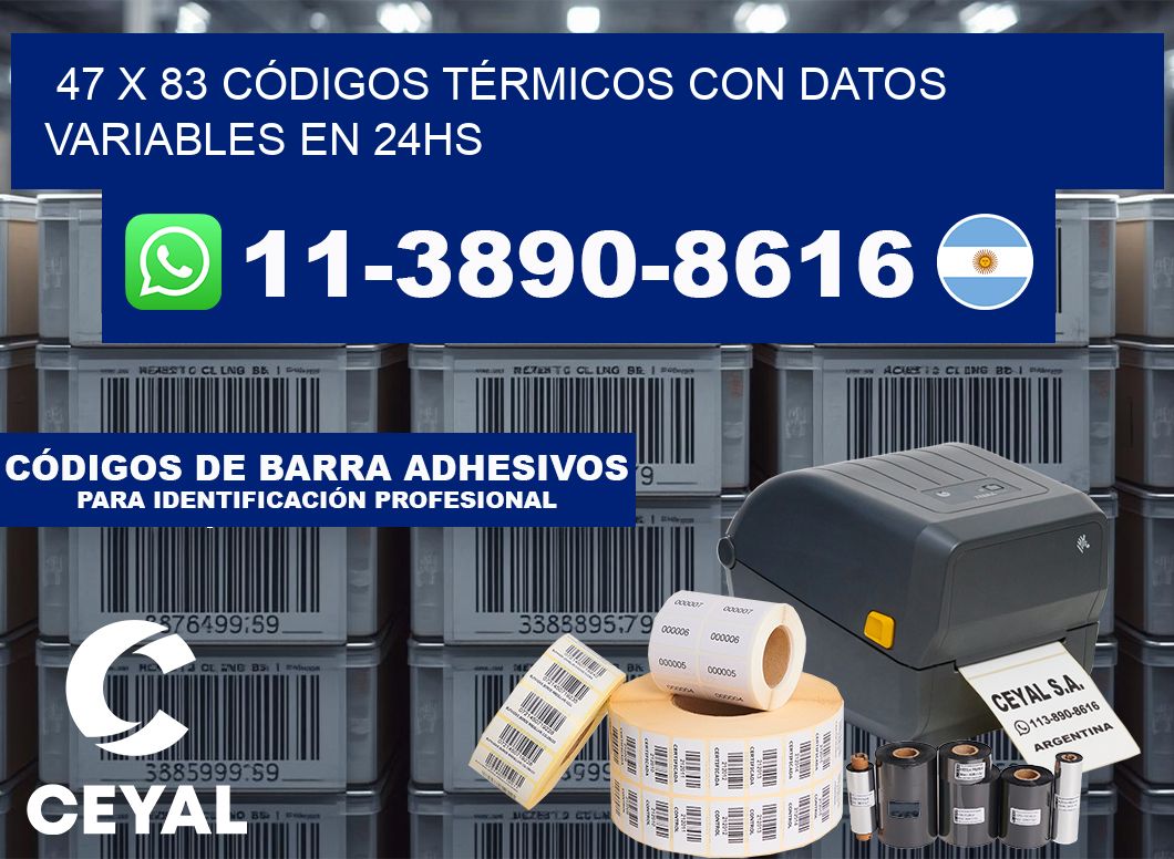 47 x 83 CÓDIGOS TÉRMICOS CON DATOS VARIABLES EN 24HS