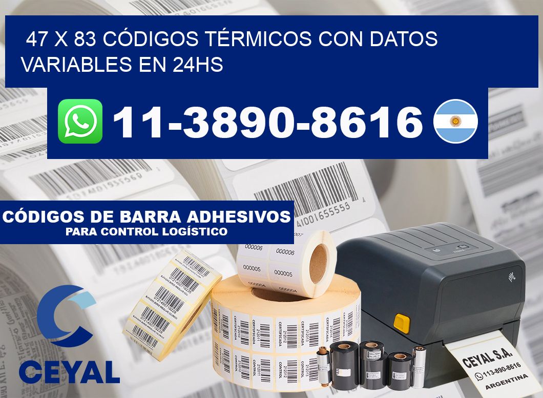 47 x 83 CÓDIGOS TÉRMICOS CON DATOS VARIABLES EN 24HS