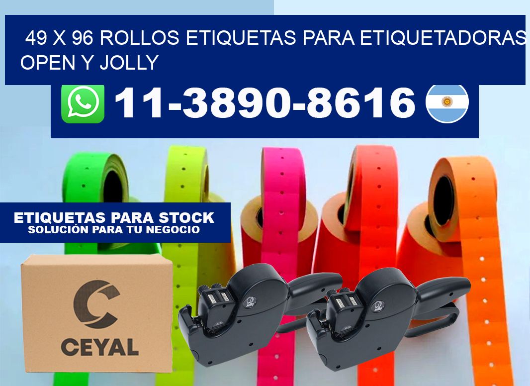 49 x 96 Rollos etiquetas para etiquetadoras open y jolly
