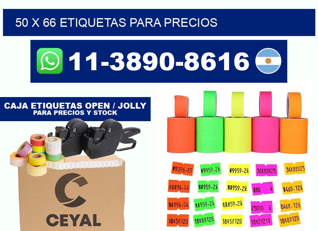 50 x 66 etiquetas para precios