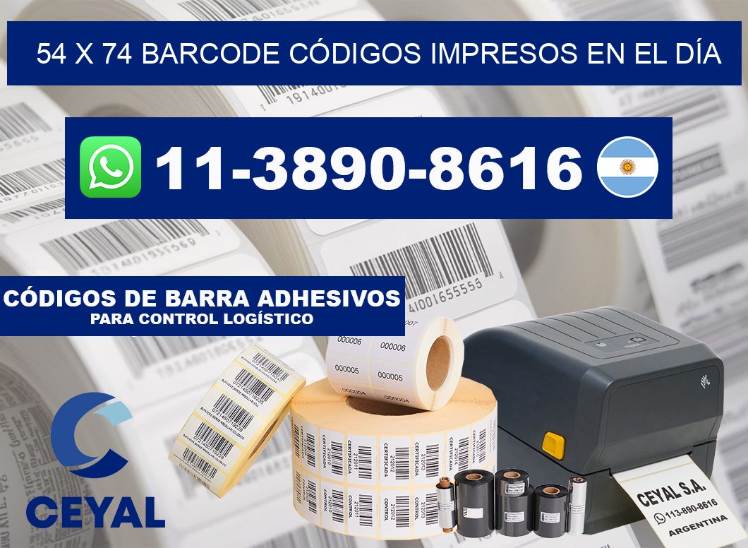 54 x 74 BARCODE CÓDIGOS IMPRESOS EN EL DÍA