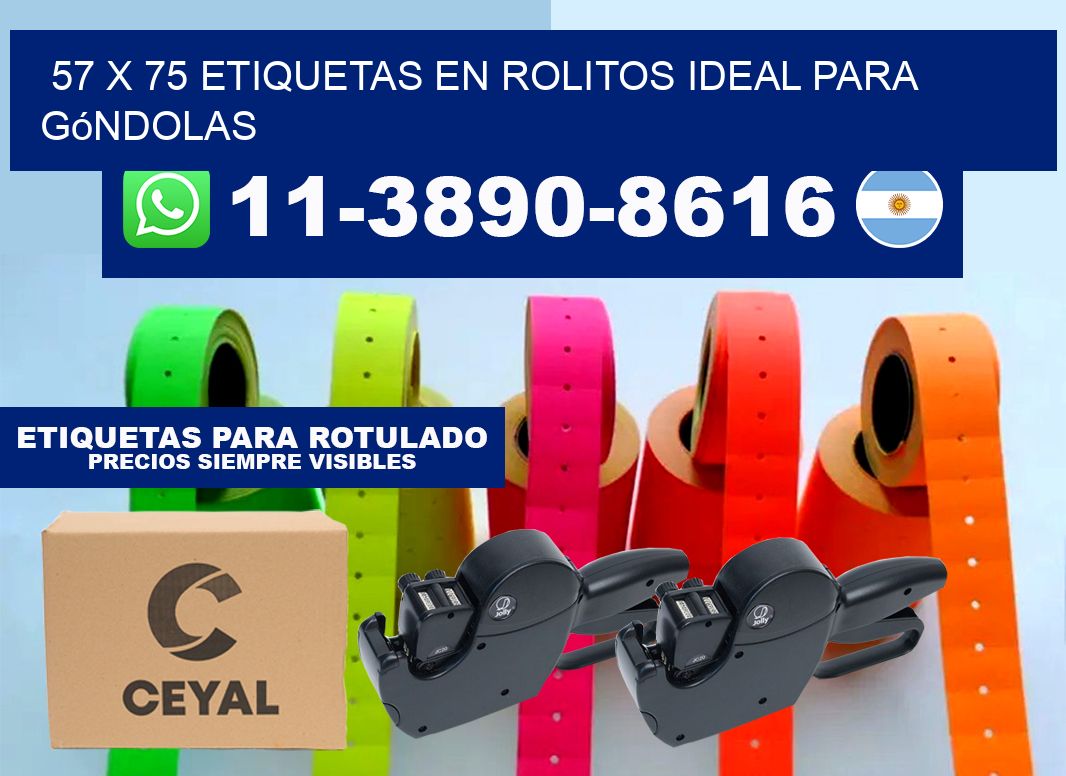 57 x 75 etiquetas en rolitos ideal para góndolas