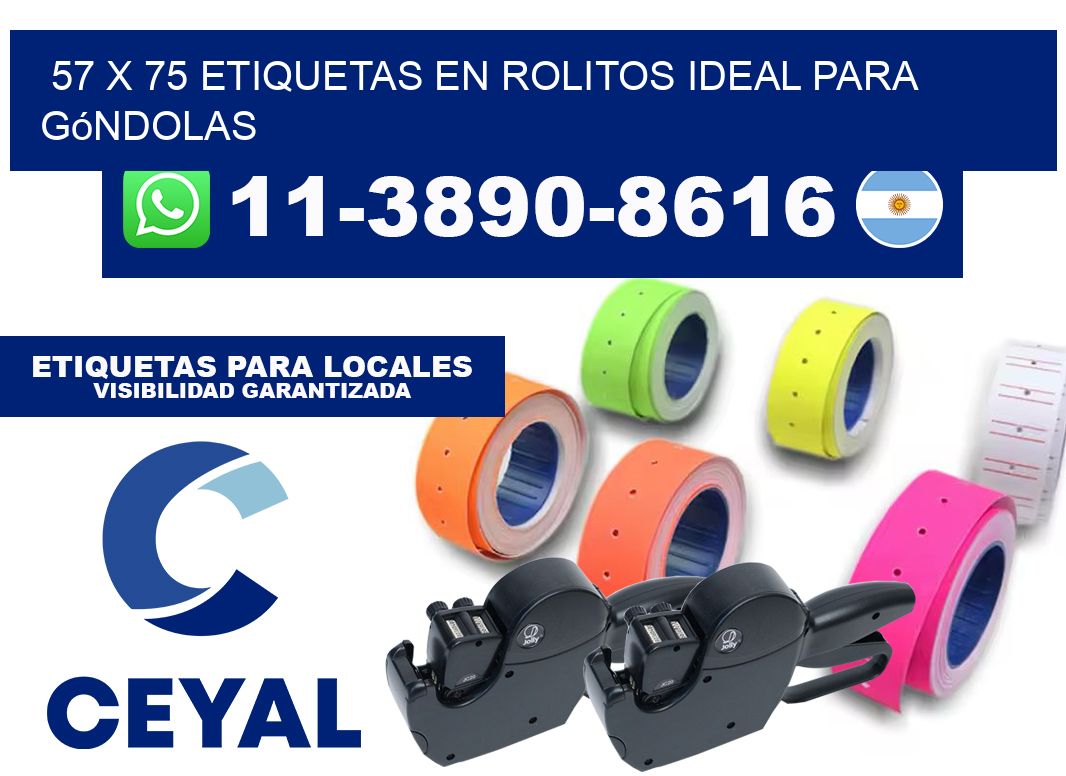 57 x 75 etiquetas en rolitos ideal para góndolas