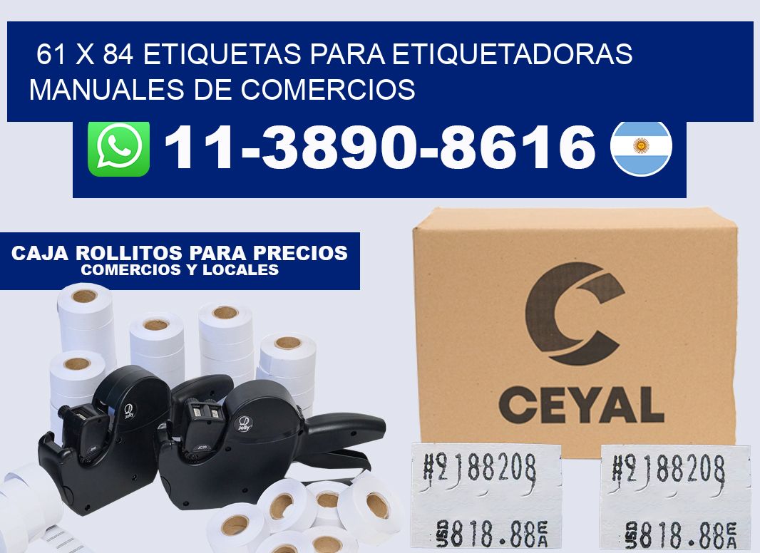 61 x 84 etiquetas para etiquetadoras manuales de comercios