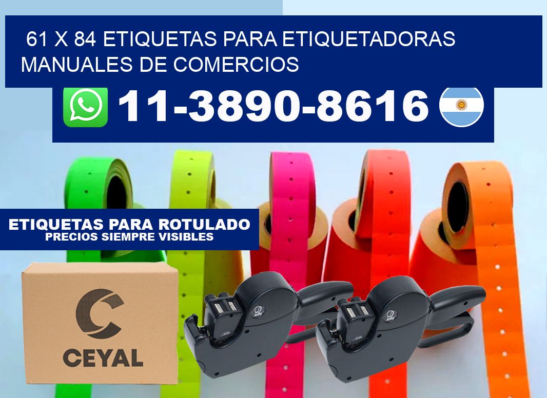 61 x 84 etiquetas para etiquetadoras manuales de comercios