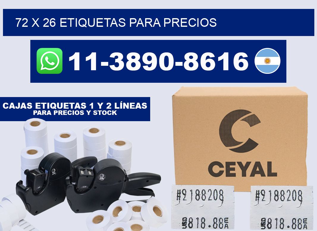 72 x 26 etiquetas para precios