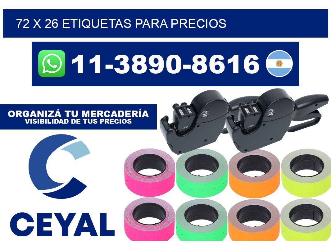 72 x 26 etiquetas para precios