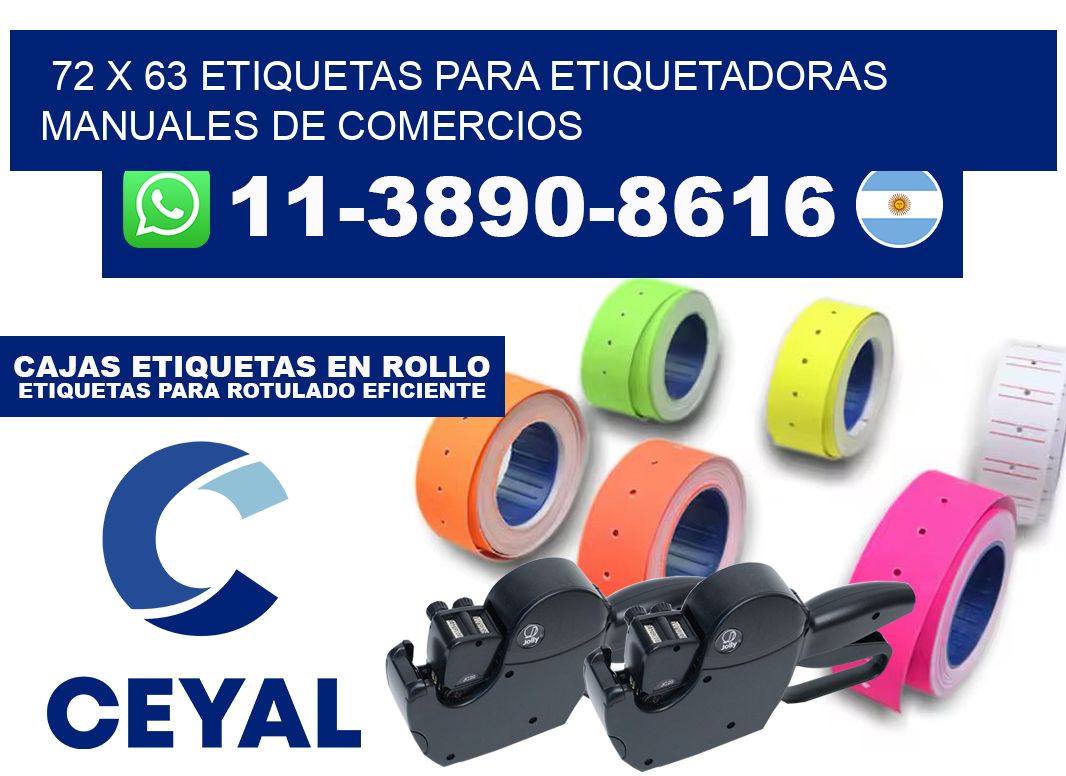 72 x 63 etiquetas para etiquetadoras manuales de comercios