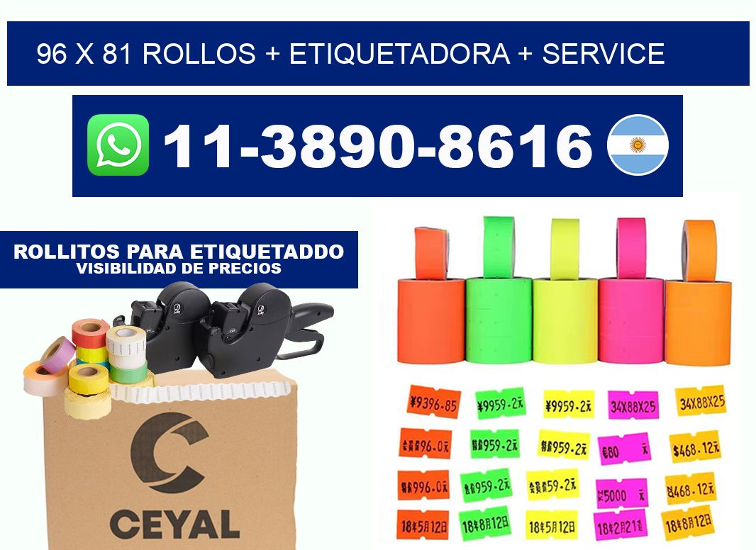 96 x 81 rollos + etiquetadora + service